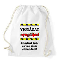 printfashion VIGYÁZAT nyugdíjas! - Sportzsák, Tornazsák - Fehér