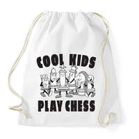printfashion Cool kids play chess - sakk - Sportzsák, Tornazsák - Fehér