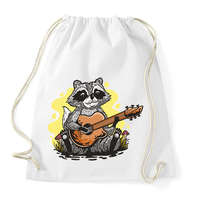 printfashion Mosómedve gitárral - Sportzsák, Tornazsák - Fehér