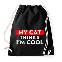 printfashion My cat thinks I'm Cool - Sportzsák, Tornazsák - Fekete