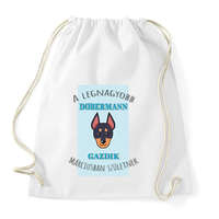 printfashion A legnagyobb gazdi - Dobermann - hónappal - Sportzsák, Tornazsák - Fehér