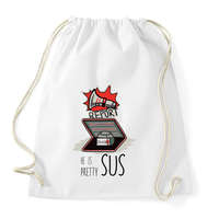 printfashion Among us - he is pretty sus - Sportzsák, Tornazsák - Fehér