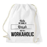printfashion Hello my name is - Névvel (black) - Sportzsák, Tornazsák - Fehér