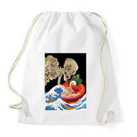printfashion Skeleton eat sh*t - Sportzsák, Tornazsák - Fehér