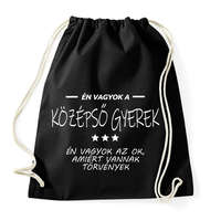 printfashion Én vagyok a középső gyerek... - Sportzsák, Tornazsák - Fekete