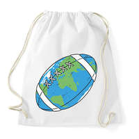 printfashion Rögbi bolygó - Sportzsák, Tornazsák - Fehér