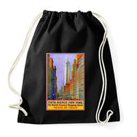 printfashion New York 5th Avenue Vintage - Sportzsák, Tornazsák - Fekete