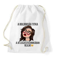 printfashion a boldogság titka - Sportzsák, Tornazsák - Fehér