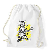 printfashion Cica gitárral - Sportzsák, Tornazsák - Fehér