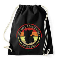 printfashion Nem kell ébresztőóra, cicám van! - Sportzsák, Tornazsák - Fekete