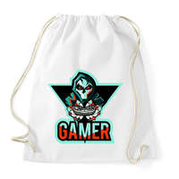 printfashion Gamer koponya 2 - Sportzsák, Tornazsák - Fehér