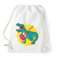 printfashion T-rex gitárral - Sportzsák, Tornazsák - Fehér