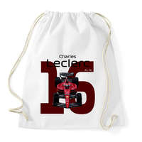 printfashion Charles Leclerc 16 autóversenyző - fekete felirat - Sportzsák, Tornazsák - Fehér