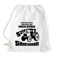 printfashion Fasza Gyerek Traktoron - Sportzsák, Tornazsák - Fehér