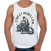 printfashion Utcai motoros - street rebellion - Férfi atléta - Fehér