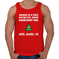 printfashion KARÁCSONY MODE ON - Férfi atléta - Piros