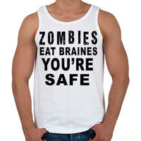 printfashion A zombik agyat esznek! - Férfi atléta - Fehér