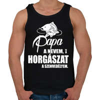 printfashion Papa a nevem... - Férfi atléta - Fekete