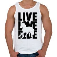 printfashion Live Love Ride lovas - Férfi atléta - Fehér