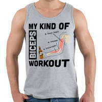 printfashion My Kind Of BICEPS Workout /w/ - Férfi atléta - Sport szürke