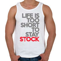 printfashion Life is too short to stay Stock - Férfi atléta - Fehér