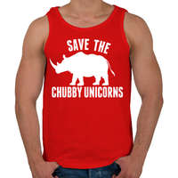 printfashion Save the Chubby Unicorns! - Férfi atléta - Piros