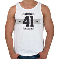 printfashion b-day-41-dark-lightgrey - Férfi atléta - Fehér