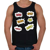 printfashion bang boom omg oops - Férfi atléta - Fekete