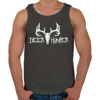 printfashion Deer Hunter White - Férfi atléta - Sötétszürke