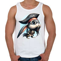 printfashion Nyuszi Jack Sparrow kapitány jelmezben - Férfi atléta - Fehér