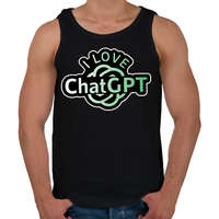 printfashion I love ChatGPT - Férfi atléta - Fekete