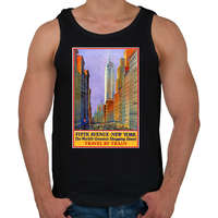 printfashion New York 5th Avenue Vintage - Férfi atléta - Fekete