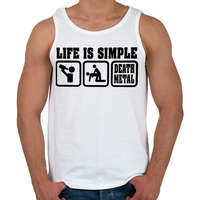 printfashion Life is simple Death Metal - Férfi atléta - Fehér