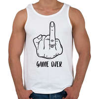 printfashion Game OVER - vicces lánybúcsú / legénybúcsú póló felirat - Férfi atléta - Fehér