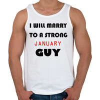 printfashion Egy erős januári pasihoz fogok hozzá menni - Férfi atléta - Fehér