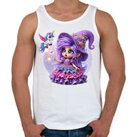 printfashion Lila boszorkány egyszarvúval - Férfi atléta - Fehér