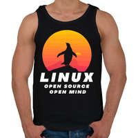 printfashion Linux - open source - Férfi atléta - Fekete