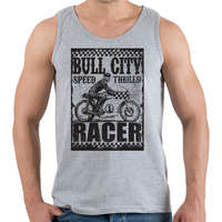 printfashion Bull city racer - Férfi atléta - Sport szürke