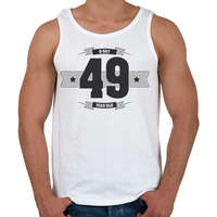 printfashion b-day-49-dark-lightgrey - Férfi atléta - Fehér