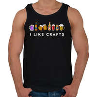 printfashion I like crafts - vicces sörös ajándék ötlet - Férfi atléta - Fekete
