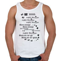 printfashion More passion, more energy, more footwork - Férfi atléta - Fehér