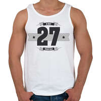 printfashion b-day-27-dark-lightgrey - Férfi atléta - Fehér