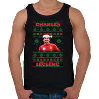 printfashion Karácsonyi Charles Leclerc - Férfi atléta - Fekete
