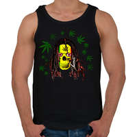 printfashion rasta skull - Férfi atléta - Fekete
