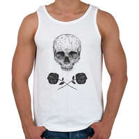printfashion Skull N' Roses - Férfi atléta - Fehér