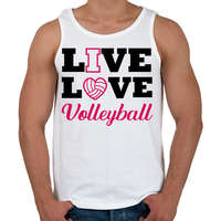 printfashion Live, Love, Volleyball - Férfi atléta - Fehér