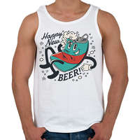 printfashion Happy New Beer - Férfi atléta - Fehér