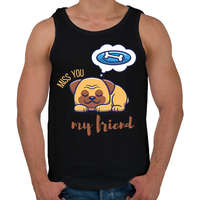 printfashion Miss you my friend - Kutyás - Férfi atléta - Fekete