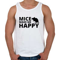 printfashion Mice make me happy - Férfi atléta - Fehér