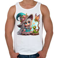 printfashion Cuki boszorkány sárkánnyal - Férfi atléta - Fehér